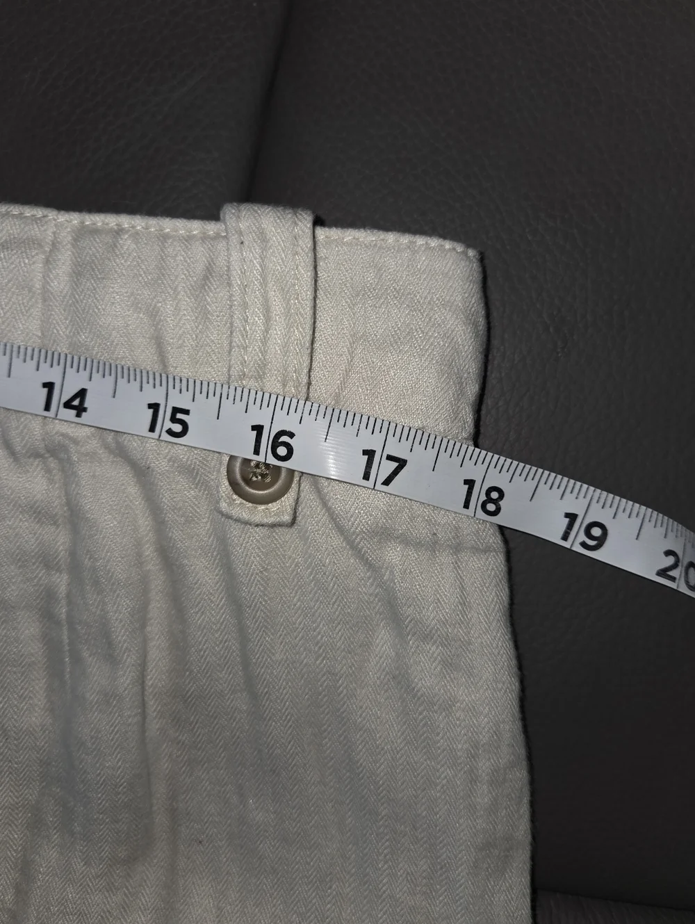 J Crew cream linen skirt pockets size 12